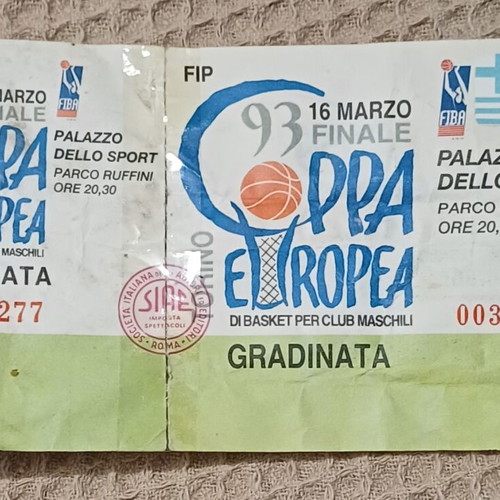 1993 Cup Winners' Cup Final basketball ticket like new