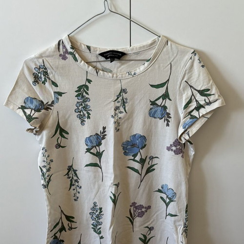 Dorothy Perkins floral cotton t-shirt white like new, size L