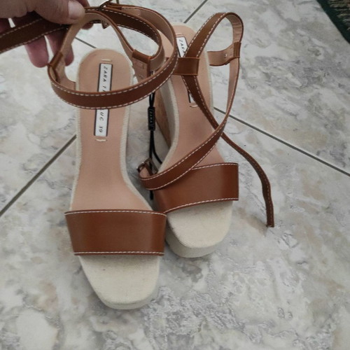 Zara platform sandals new, brown, size 39