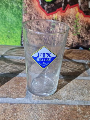 Amstel Fix vintage glasses used, set of 3 Greek promotional