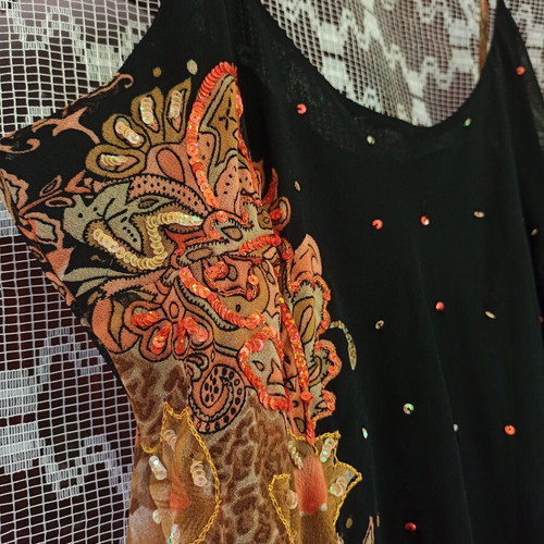Floral Dress Mystery new, size XL, polyester and cotton lining