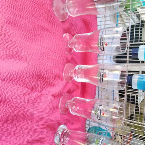 COLLECTIBLE COLUMN GLASSES WITH THIN GLASS AND THE FIVE PIECES 17 EUROS