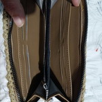 Handmade beige gold wallet