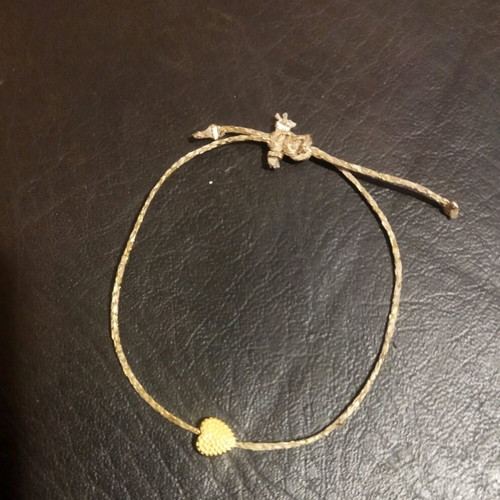 Bracelet with heart handmade gold color new