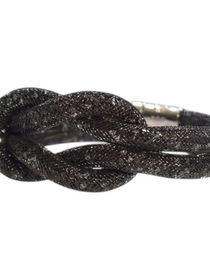 Swarovski Stardust Magnetic Bracelet Knot with Black Crystals like new