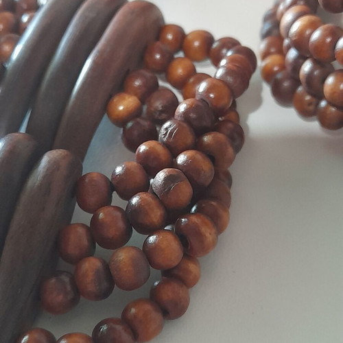 Bracelets new, pack of 3 handmade wooden ethnic brown