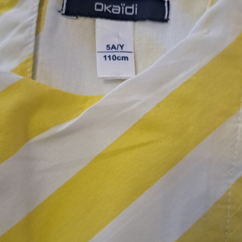 Okaidi striped yellow shirt for girls like new, size 110 cm