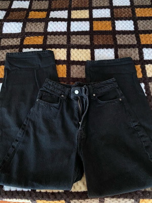 Широки дънки H&M като ново, черни, размер M