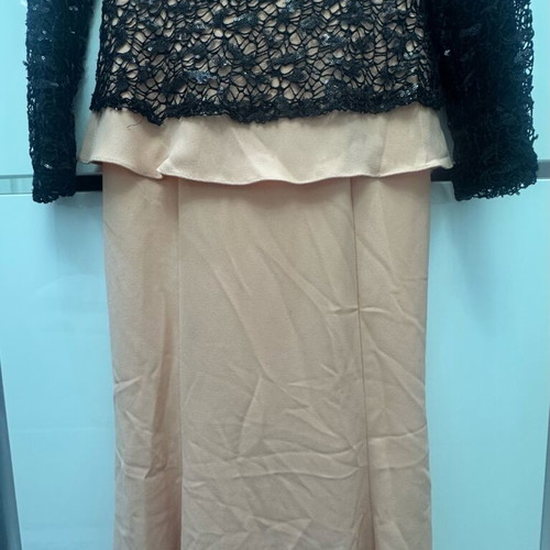 Maxi dress like new with black lace for wedding or christening