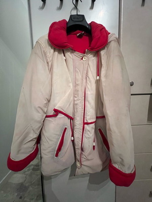 Vintage thick girls' jacket with detachable hood, size 176 cm