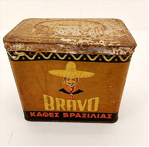 Κουτί μεταλλικό καφές Bravo  εποχής 1960