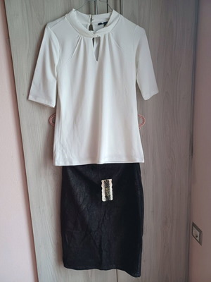 Mini skirt and top set new, black and white, Top Secret