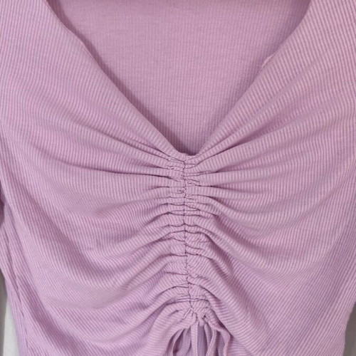 Blouse like new with adjustable drawstring length, crop style