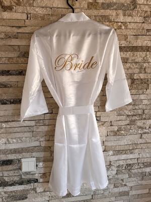 Satin Bride Robe new, white, size S