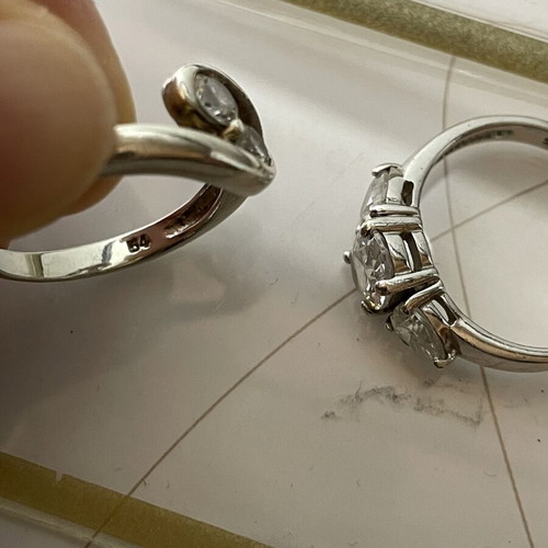 Silver women's rings set like new, size 54, 2 pieces