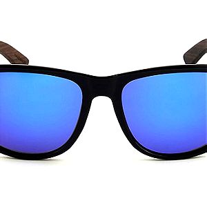 Γυαλιά ηλίου UV400 Polarized / μπλε - ξύλο  *ΟΛΟΚΑΙΝΟΥΡΓΙΑ*