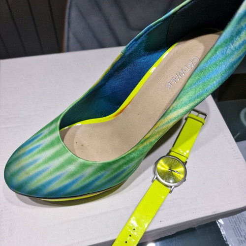 Catwalk green women's high heels new, size 41 with gift watch