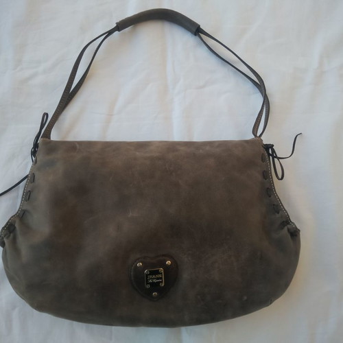 Les Copains leather shoulder bag used, brown-gray