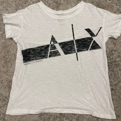 Armani Exchange women's T-shirt used, size S, black and white