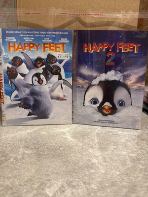 Happy Feet 1-2 DVD used, dubbed with Greek subtitles