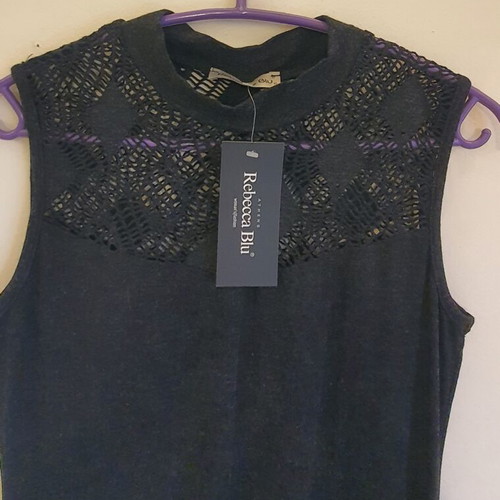 Rebecca Blu sleeveless dress size S new with lace detail