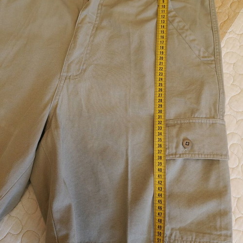 Men's fabric bermuda shorts new with cargo pockets, gray and beige