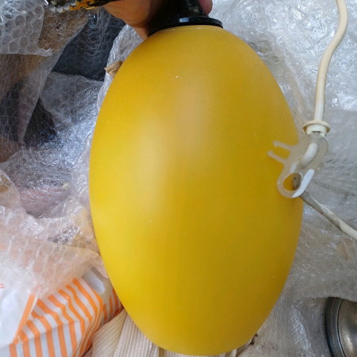 Single light for hallway used, yellow ochre glass