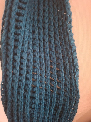 Handmade knitted unisex scarf blue in like new condition