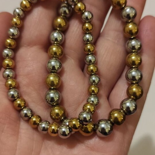 Bracelets two-tone with beads made of stainless steel new
