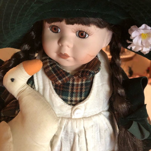 Porcelain doll Liza from Germany new, height 44 cm