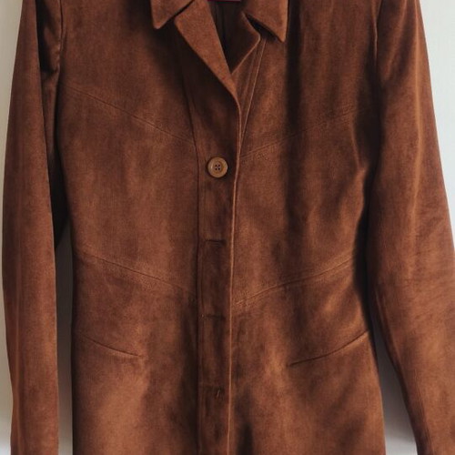 Suede jacket size 44, like new, brown