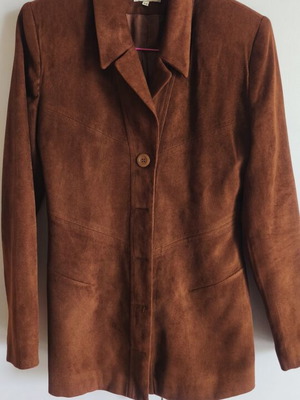 Suede jacket size 44, like new, brown