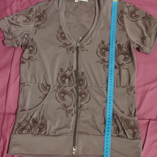 Summer cardigan brown with hood cotton like new, Small-Medium