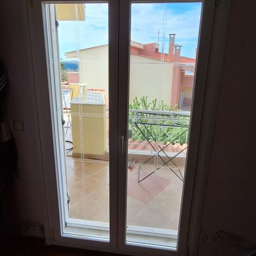 PVC windows and armored security entrance door like new, Finstral with Aubi mechanisms