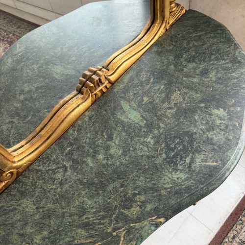 Etagere with mirror and marble table, like new