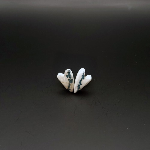 Handmade ceramic earrings with decoupage and glass coating