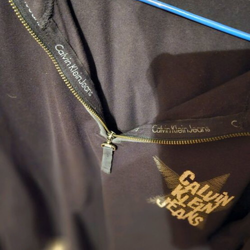 Calvin Klein blouse with zipper used, black, size L