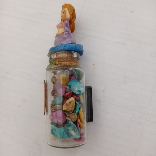 Magnet bottle with shells and mermaid cap used from Chalkidiki