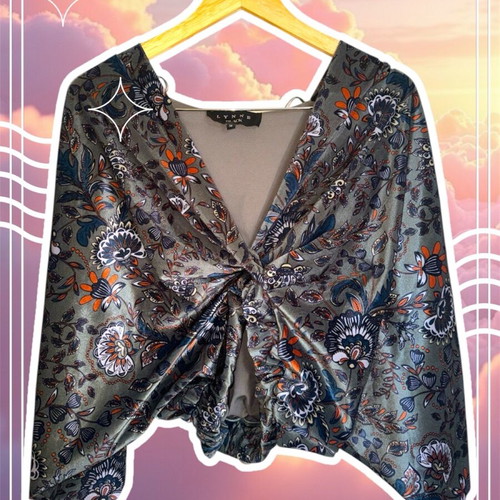 Lynne Velvet Batwing Blouse new, oil color, size Small