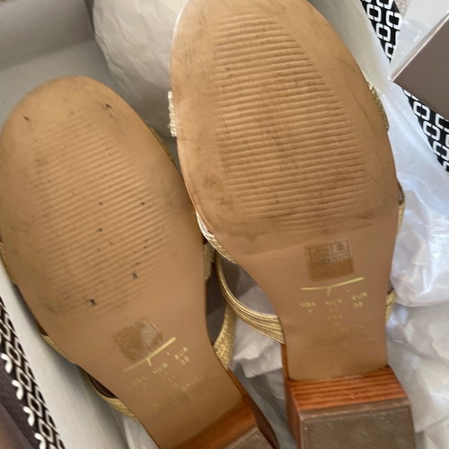 Tabita Brazil gold sandals size 38 with leather anatomical insole
