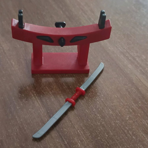 Playmobil samurai sword with stand like new