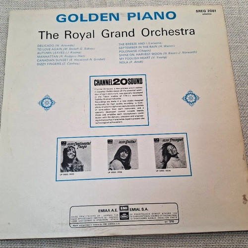The Royal Grand Orchestra Golden Piano LP, jazz