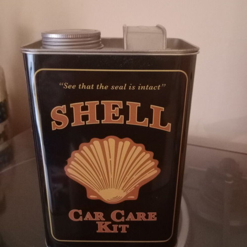 Shell tin box collectible with car accessories new
