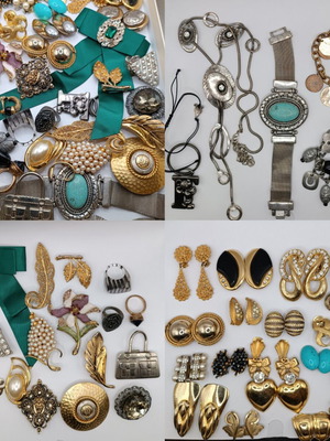 Vintage jewelry collection lot, 42 pieces, multicolor