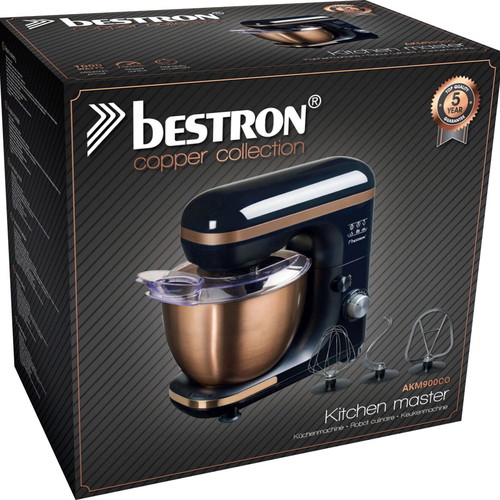 Bestron AKM900CO Kitchen Master 4-in-1 Mixer, 1000W, Copper
