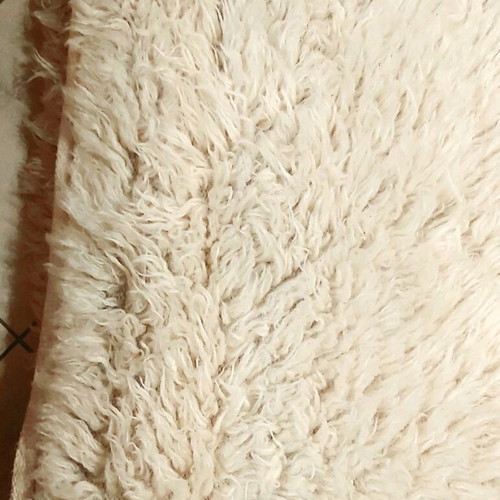 Wool flokati rug like new, set of 2 pieces 1.40×2.00 white