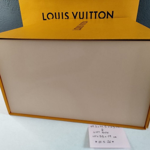 Louis Vuitton gift box and paper bag used, sizes 49.5x41.5x23 and 40x33x19 cm