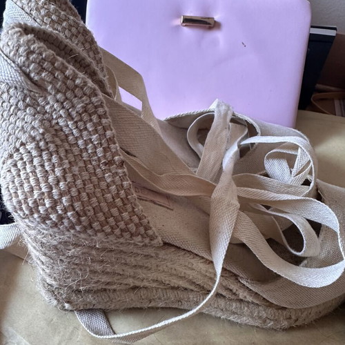 Pull & Bear espadrilles with ties like new, beige, size 37