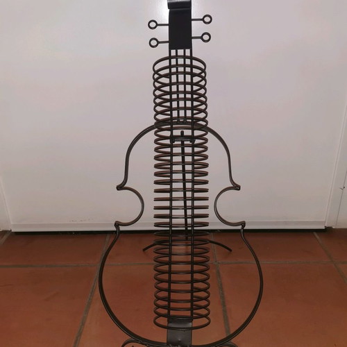 Stand/θήκη για CD σε σχήμα βιολιού, καινούργιο, μαύρο μεταλλικό