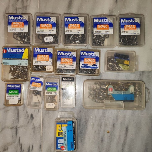 Mustad fishing hooks and others, new
